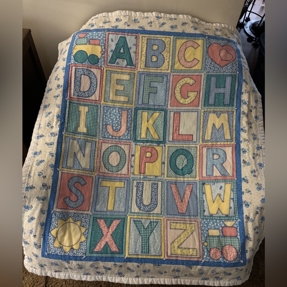 Alphabet Quilt with Colorful Blocks